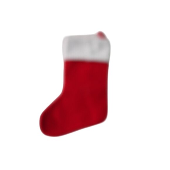 Santa Christmas Stocking Ribbed Cuff Embroidered Felt Design GUC - Picture 5 of 10